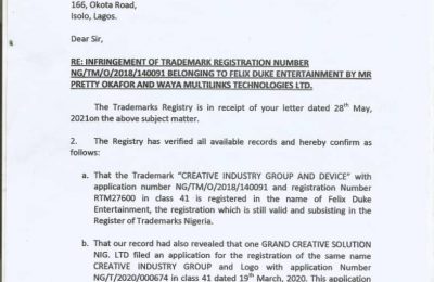 Ministry of trade letter