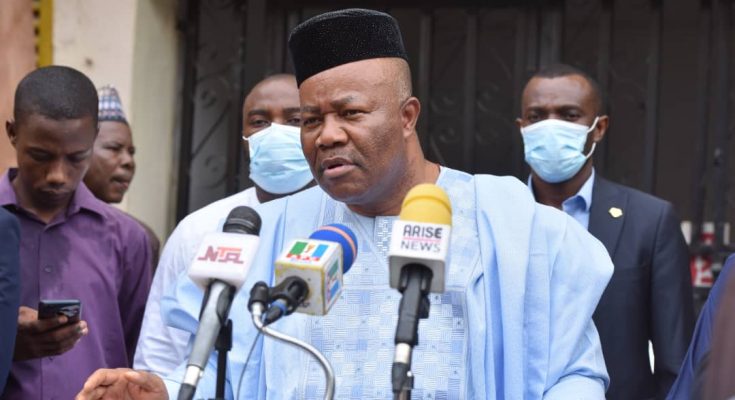 Akpabio at APC secretariat, lauds Adamu-led NWC on rule of law